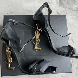 Saint Laurent Opyum Heeled Sandals in Patent Leather